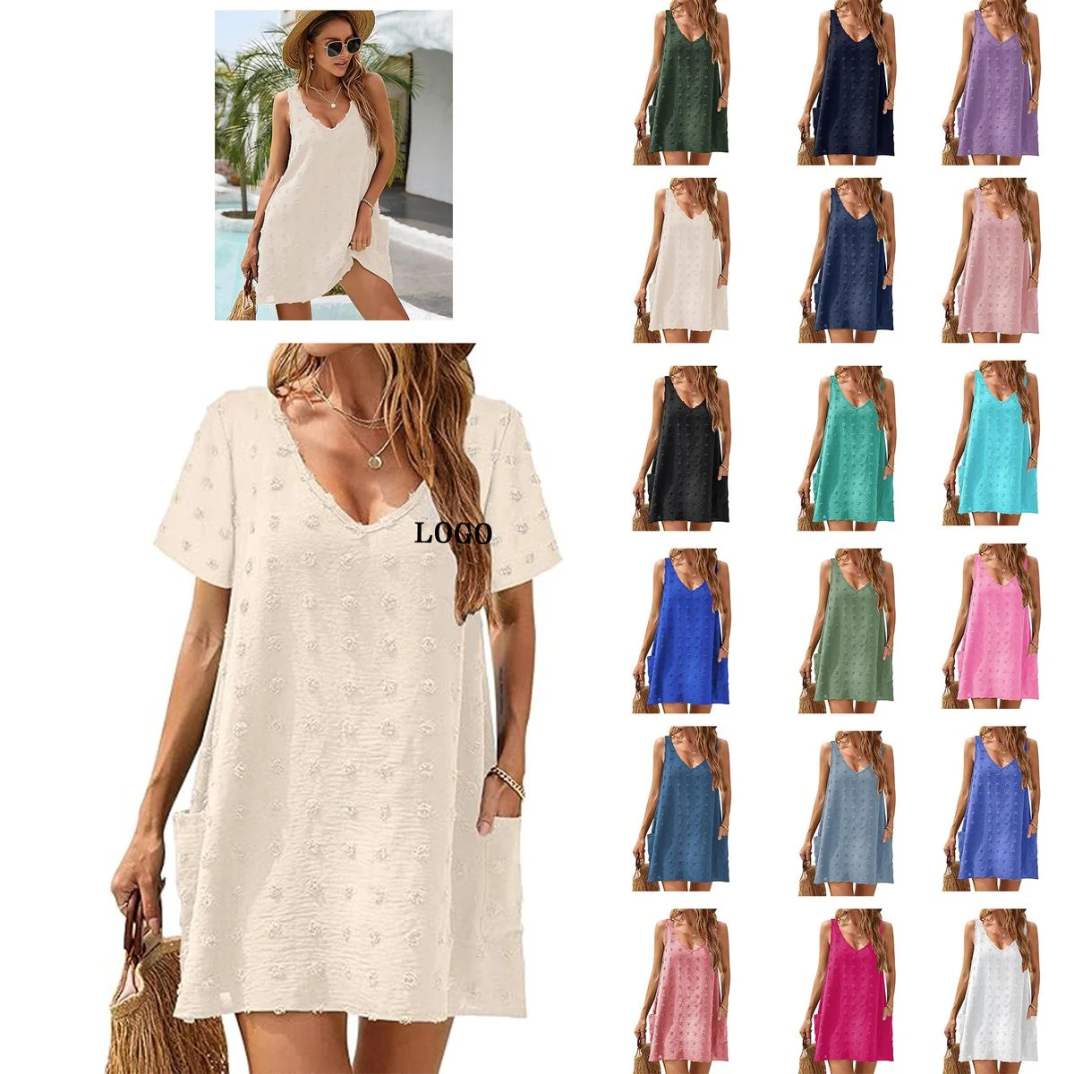 Women's Casual Swiss Polka Dot Summer Dress 1