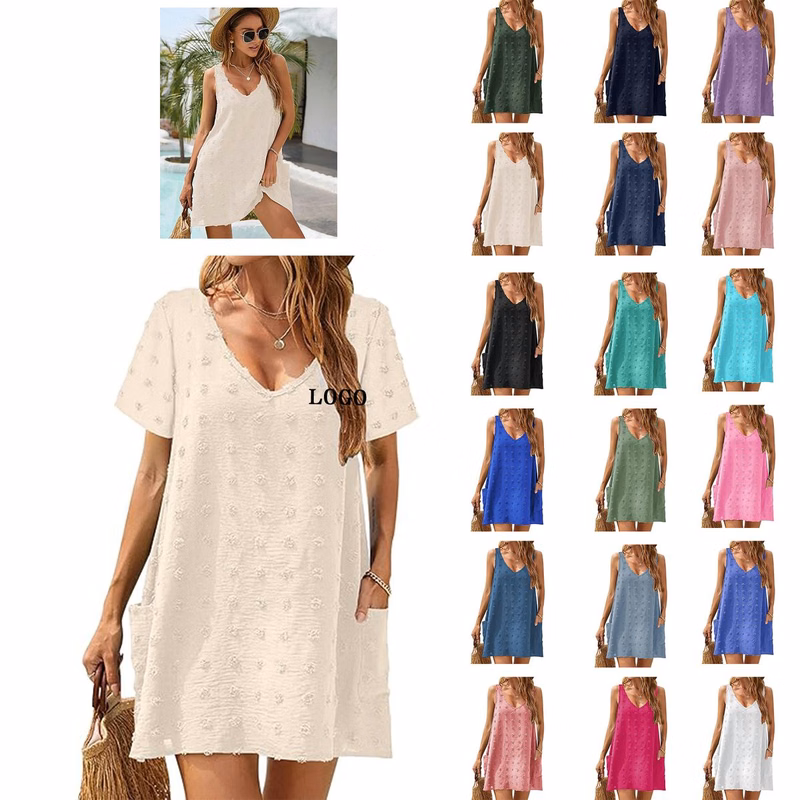  Women's Casual Swiss Polka Dot Summer Dress