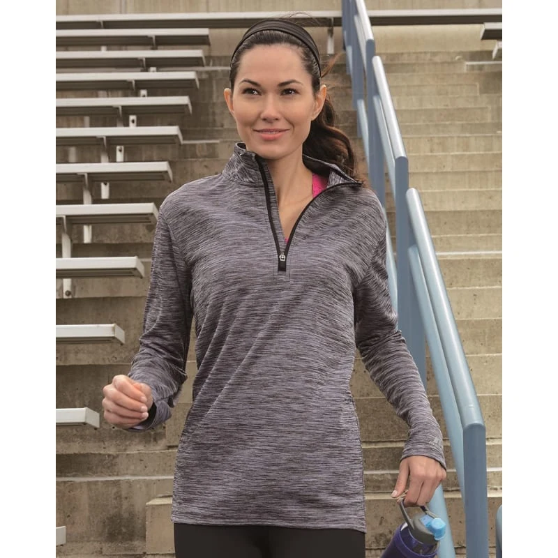 Russell Athletic Women's Striated Quarter-Zip Pullover - QZ7EAX, custom hoodie or sweatshirt with logo imprint 1
