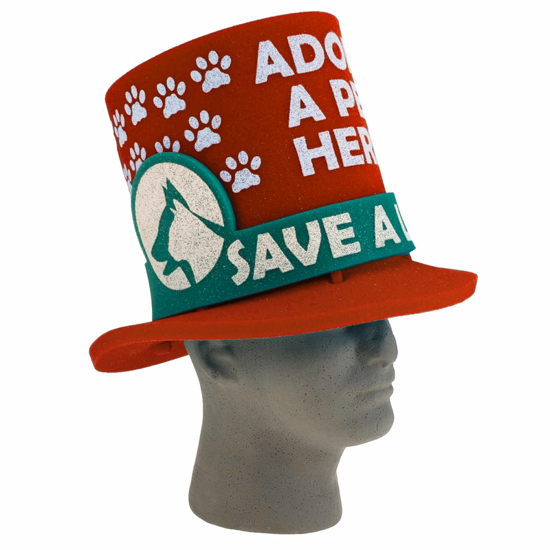 13" Foam Fan Hat, Round Band