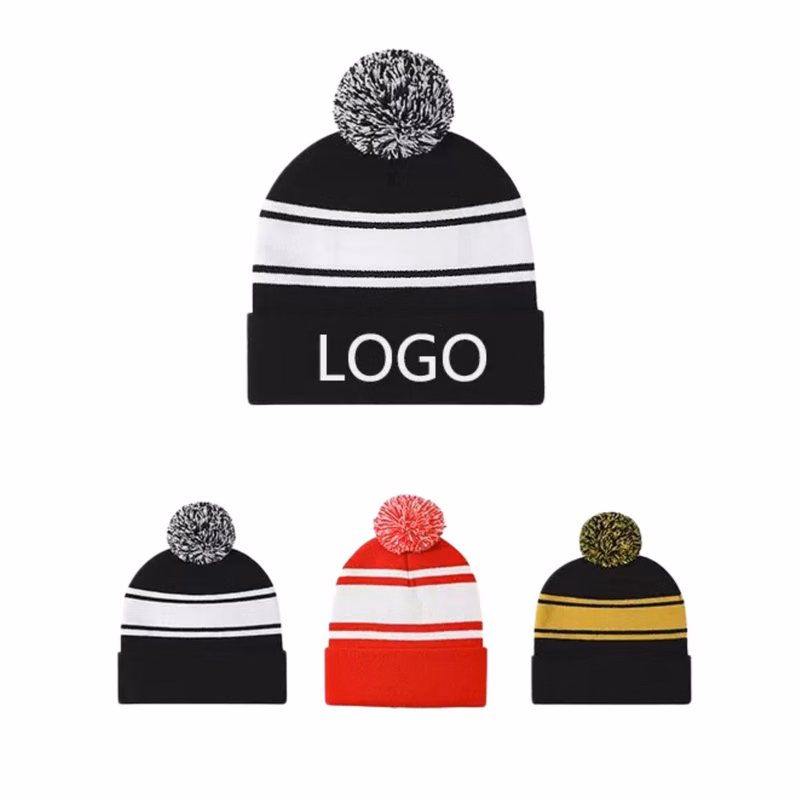 Bobble Cuffed Knit Beanie Winter Hat