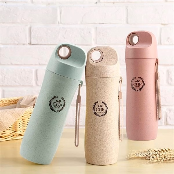 Wheat Straw Portable Leakproof Water Cup 14Oz