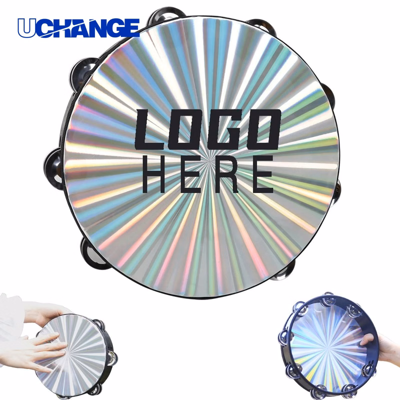 10" Laser Faced Tambourine for Parties