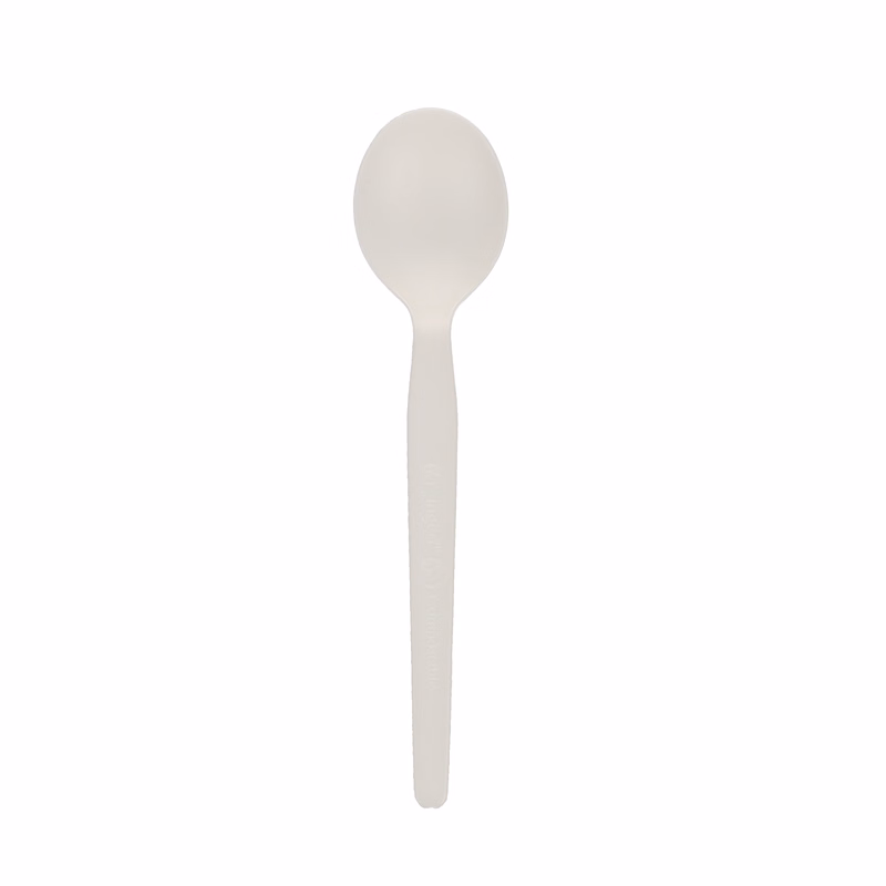 Medium Weight PLA Plastic Eco Spoon Beige