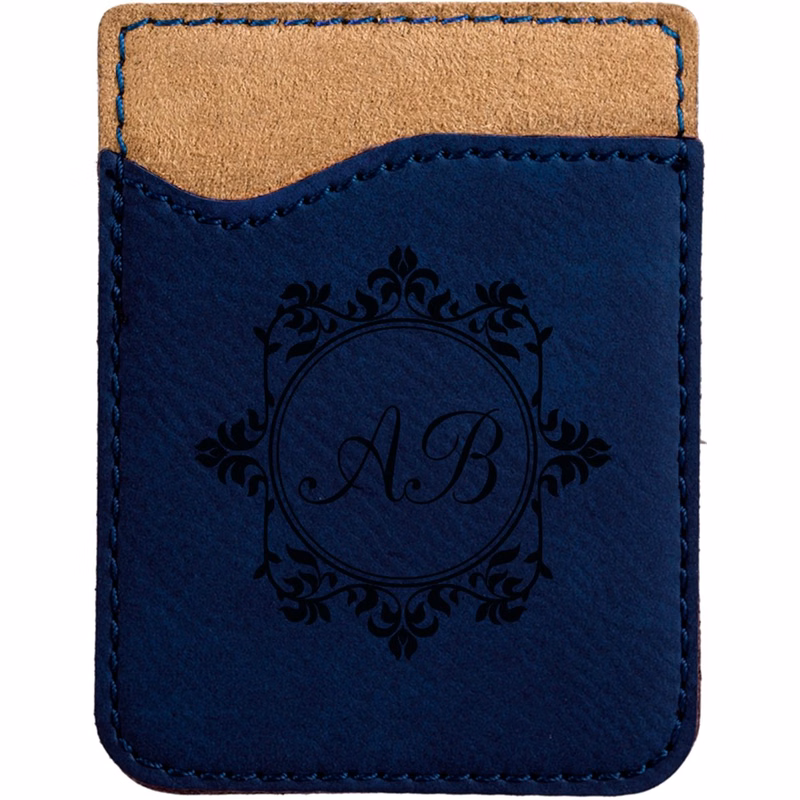 Blue Laserable Leatherette Phone Wallet