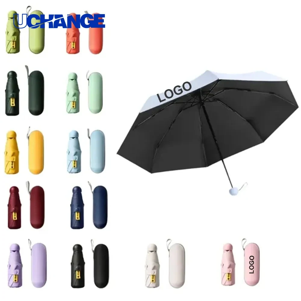 Mini Compact Folding Travel Umbrella with Case 1