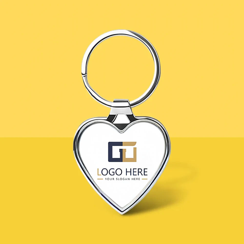 Heart Shape Stainless Steel Keychain With Photo 1