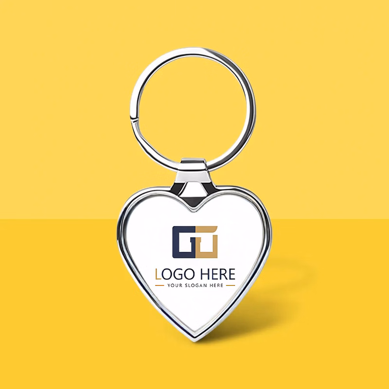 Heart Shape Stainless Steel Keychain With Photo