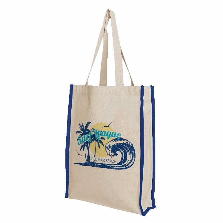 Accent Gusset Navy Cotton Tote