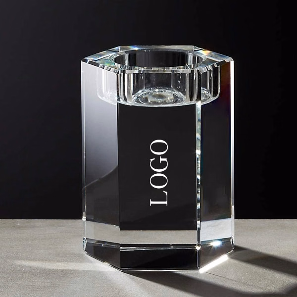 Custom Crystal Hexagon Candle Holder