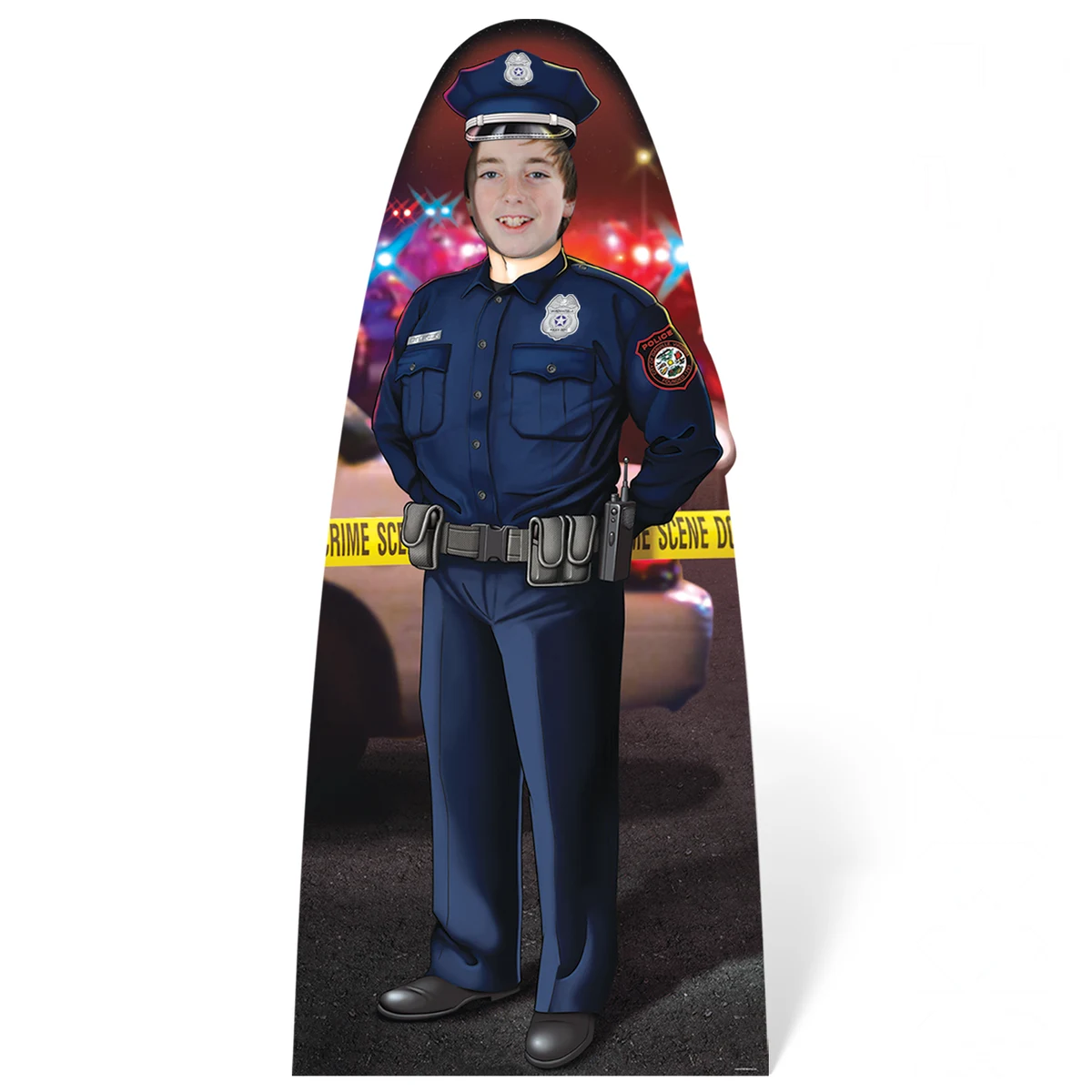 Custom Child Size Male Police Officer Photo Prop 45" h x 20-1/4" w 1