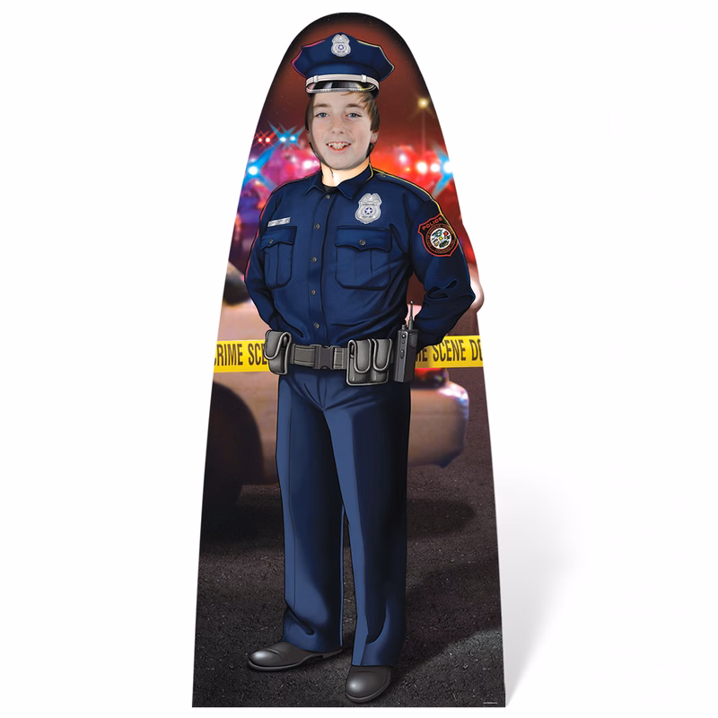 Custom Child Size Male Police Officer Photo Prop 45" h x 20-1/4" w