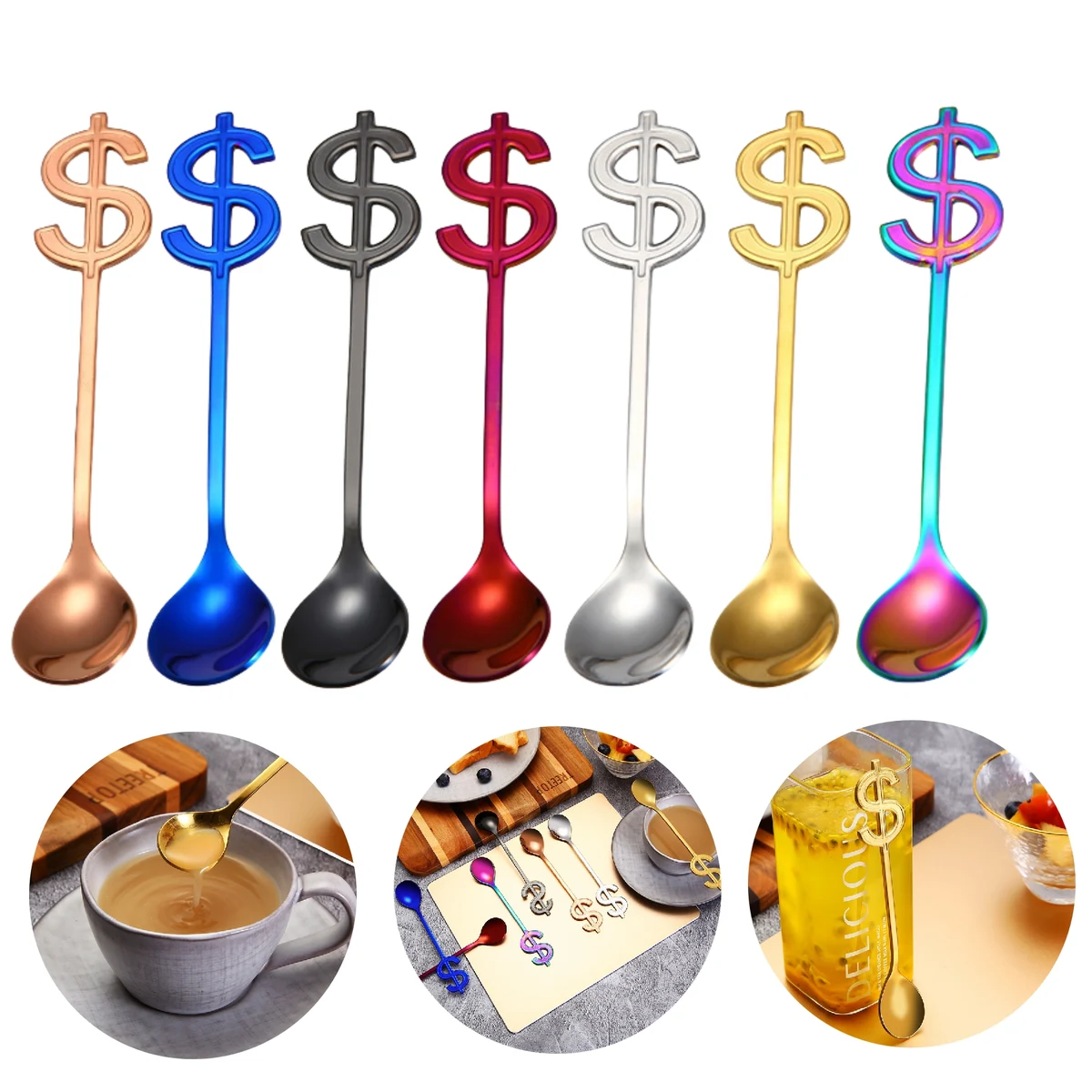Coffee Teaspoon Stainless Steel Dollar Shaped Spoon 1