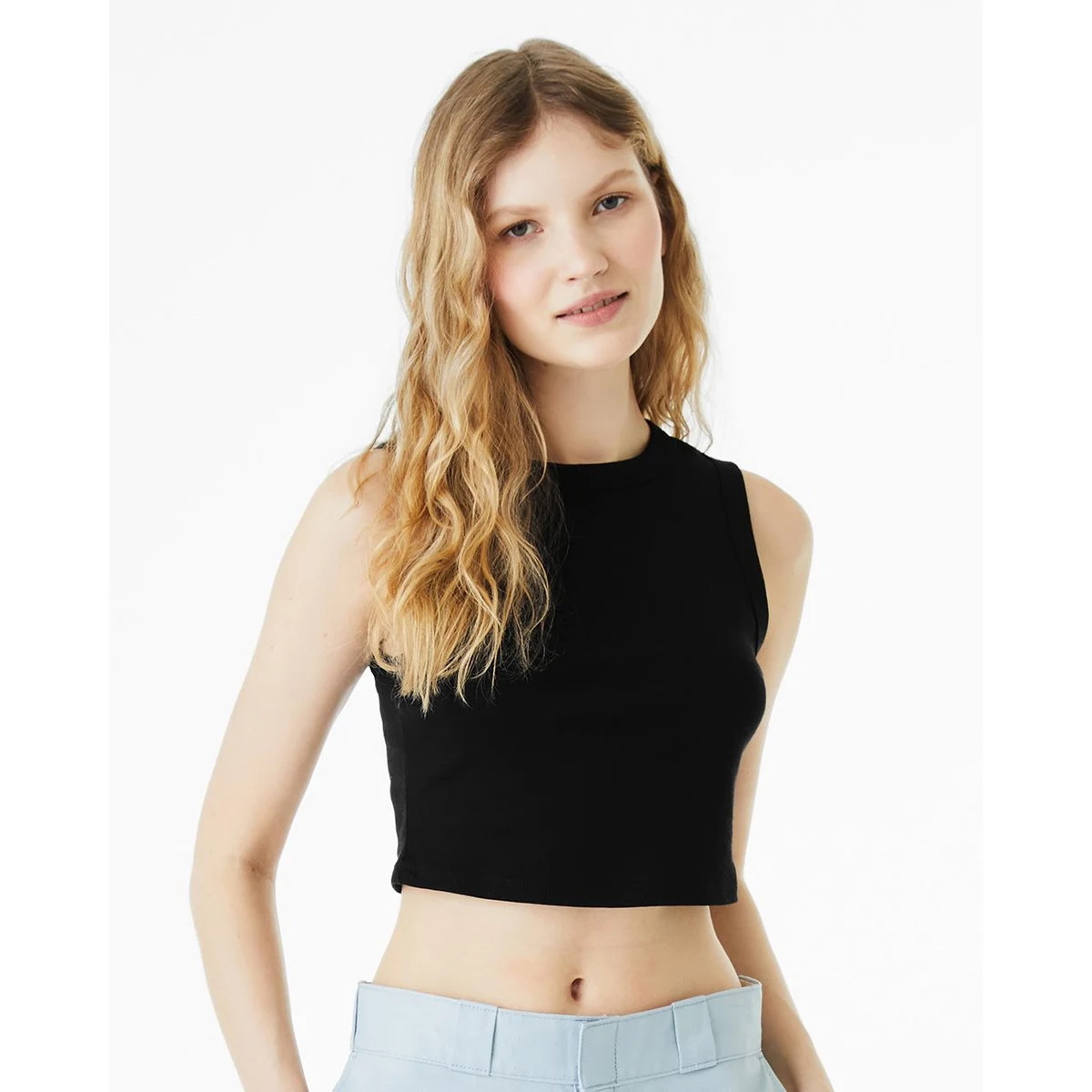 Women's Micro Rib Muscle Crop Tank - 1013 1