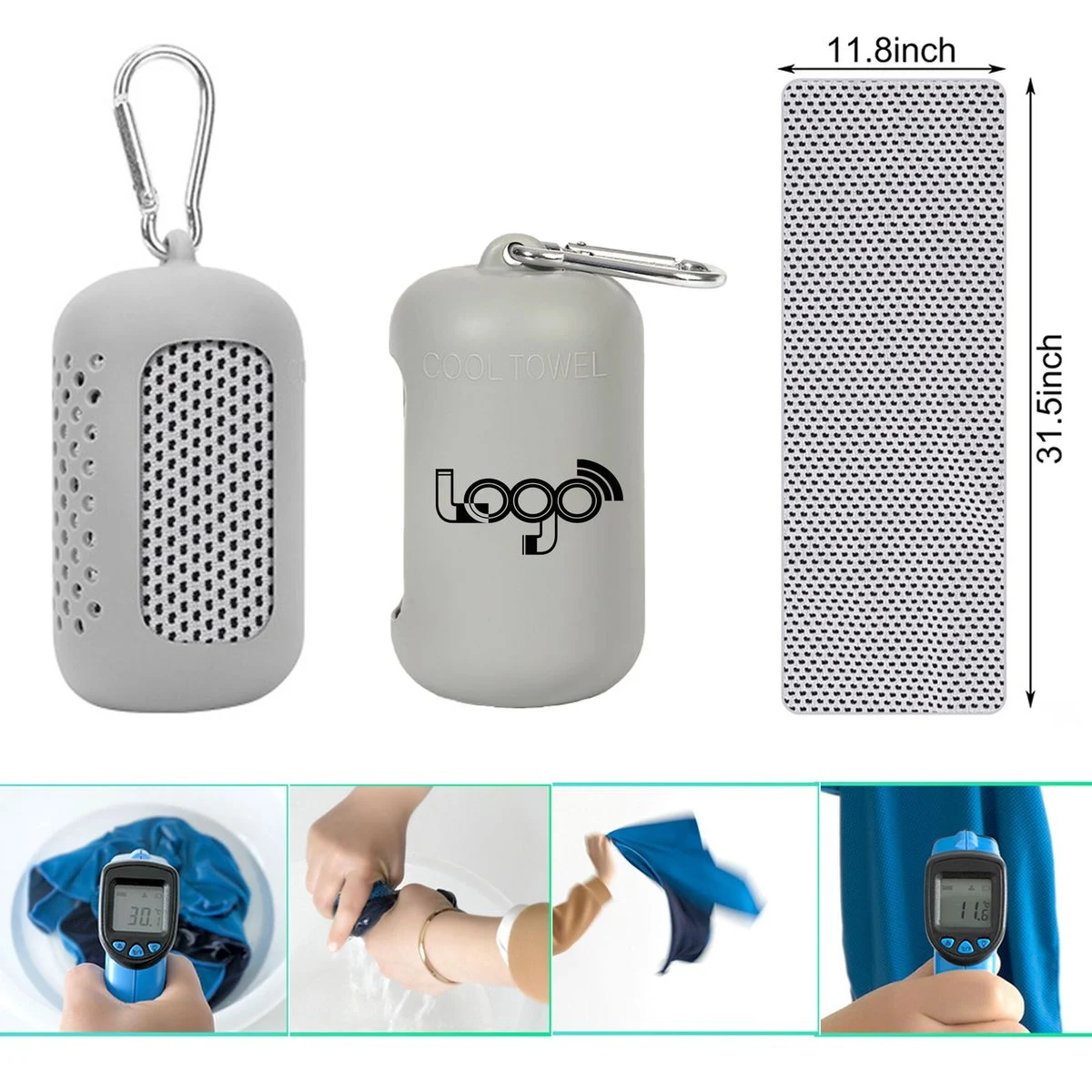 MOQ50 Cooling Towels With Silicone Carry Case 1