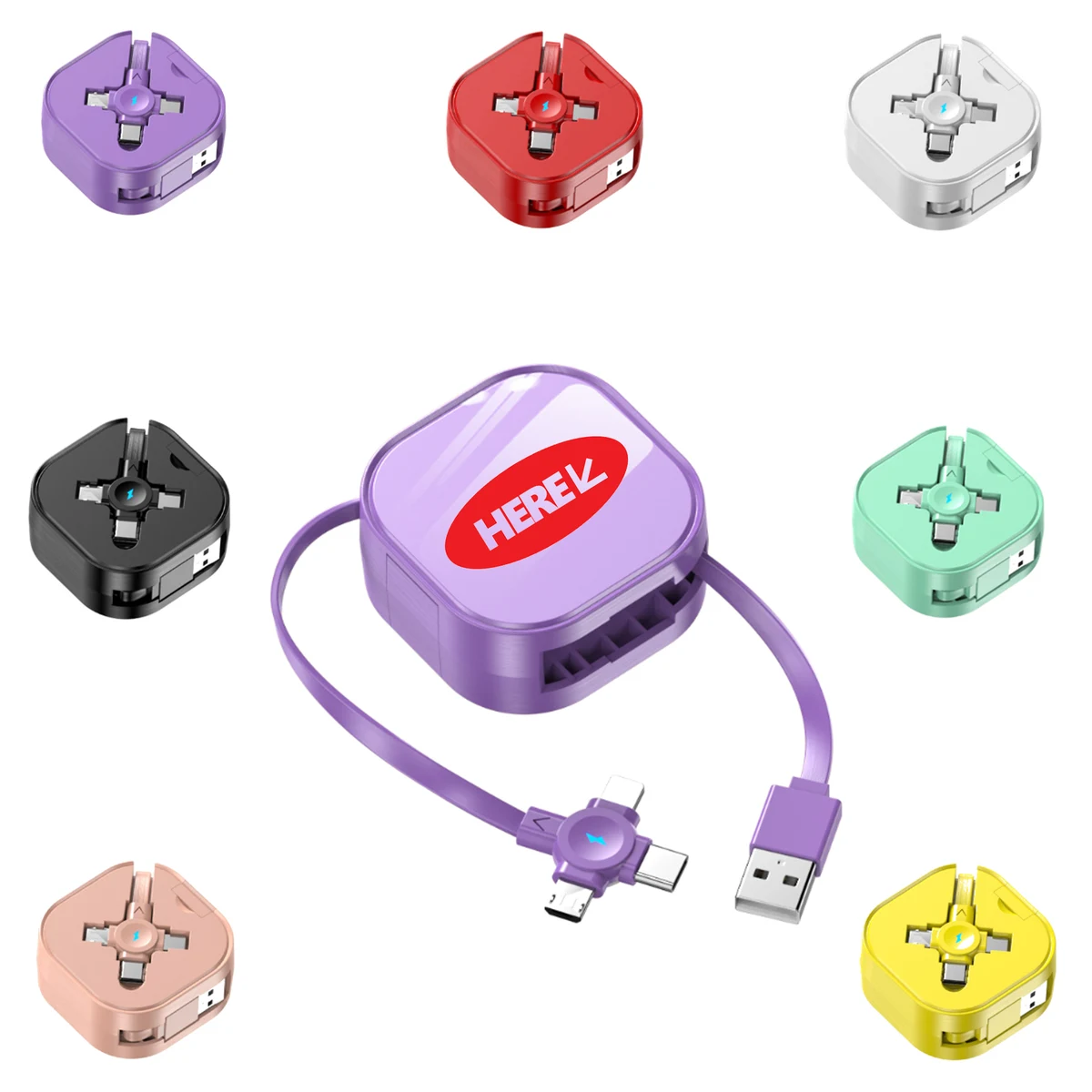 Cell Phone Holder 3 In 1 Retractable Data Cable 1