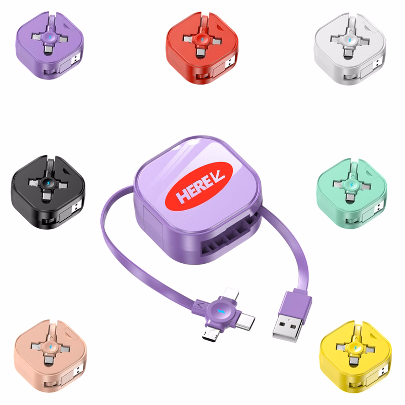 Cell Phone Holder 3 In 1 Retractable Data Cable