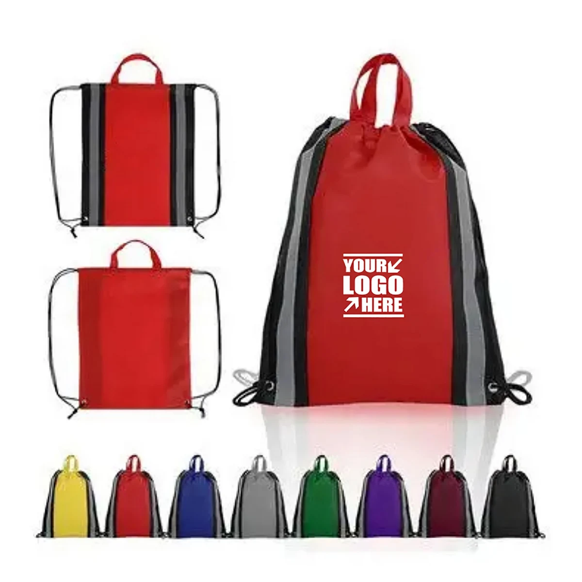 Sports Non-Woven Drawstring Backpack Draw String Gym Bag 1