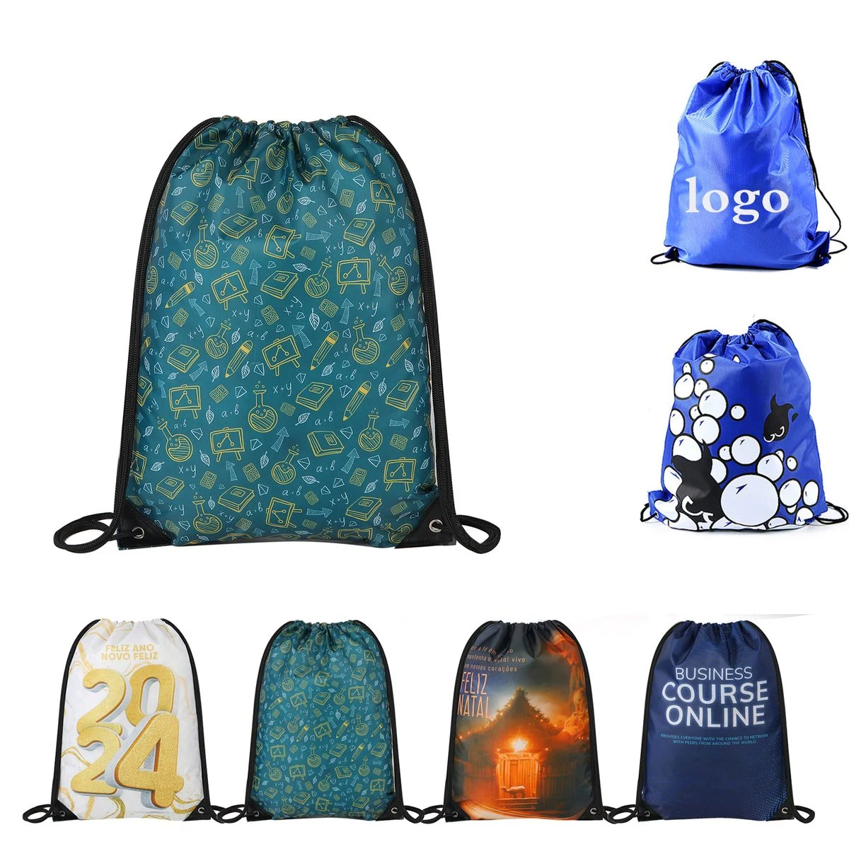 420D Sturdy Dye-Sublimated Drawstring Backpack
1