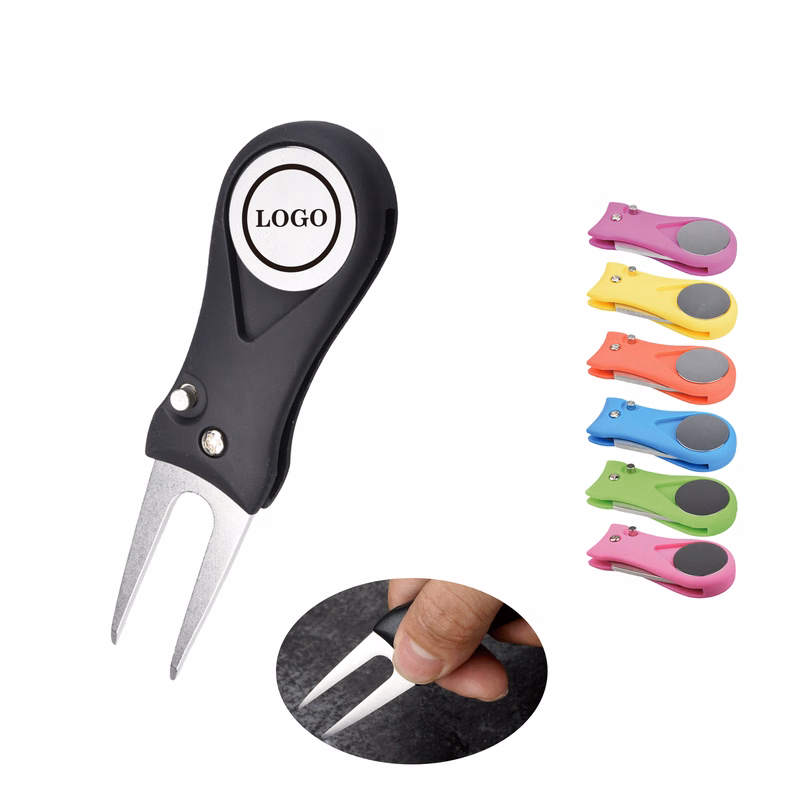 Foldable Golf Ball Marker Switchblade Divot Tool Pitch Fix
