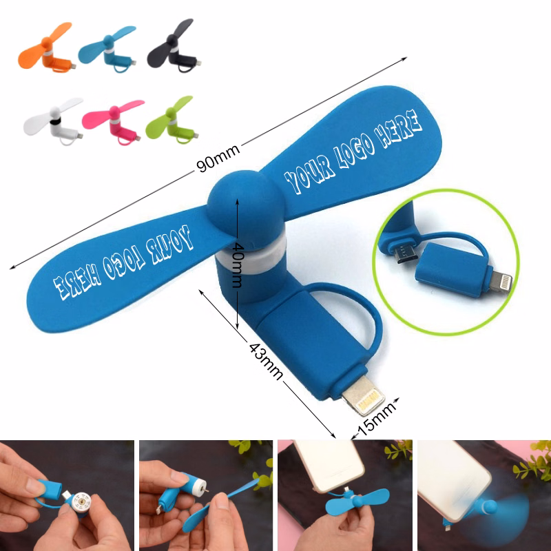 2 in 1 Mini Electric Fan for Cellphone
