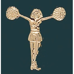 Pom-Pom Girl Metal Chenille Letter Insignia Pin