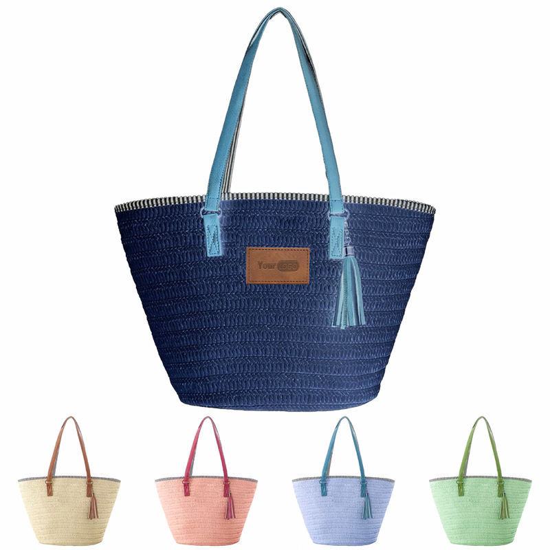 Paper Rope Colorful Woven Tote Bag ?C Perfect For Beach And Casual Use