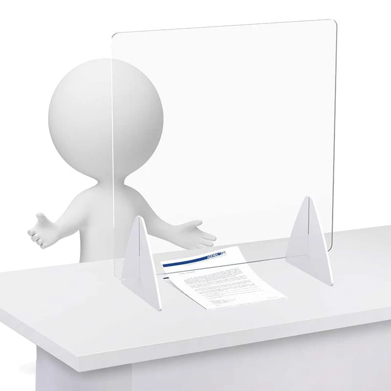 �" Distancing Barrier With Acrylic Legs 1