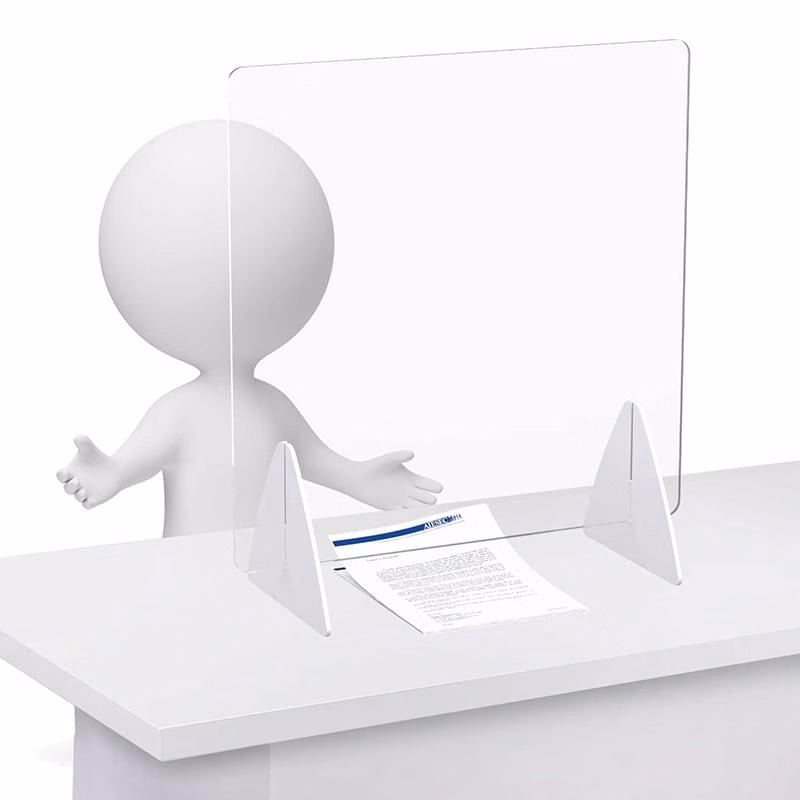 �" Distancing Barrier With Acrylic Legs