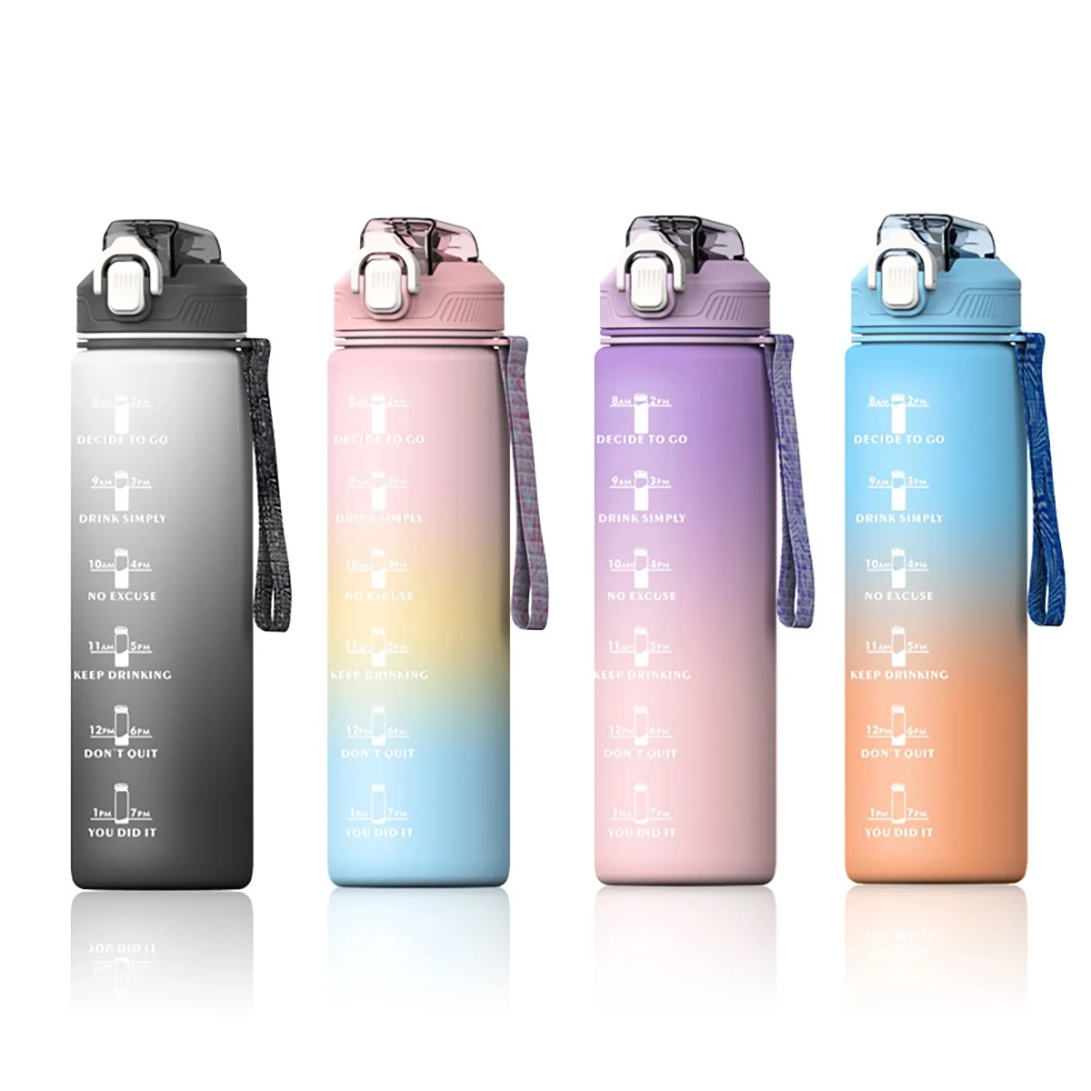 32Oz Water Bottle With Time Marker And Straw 1