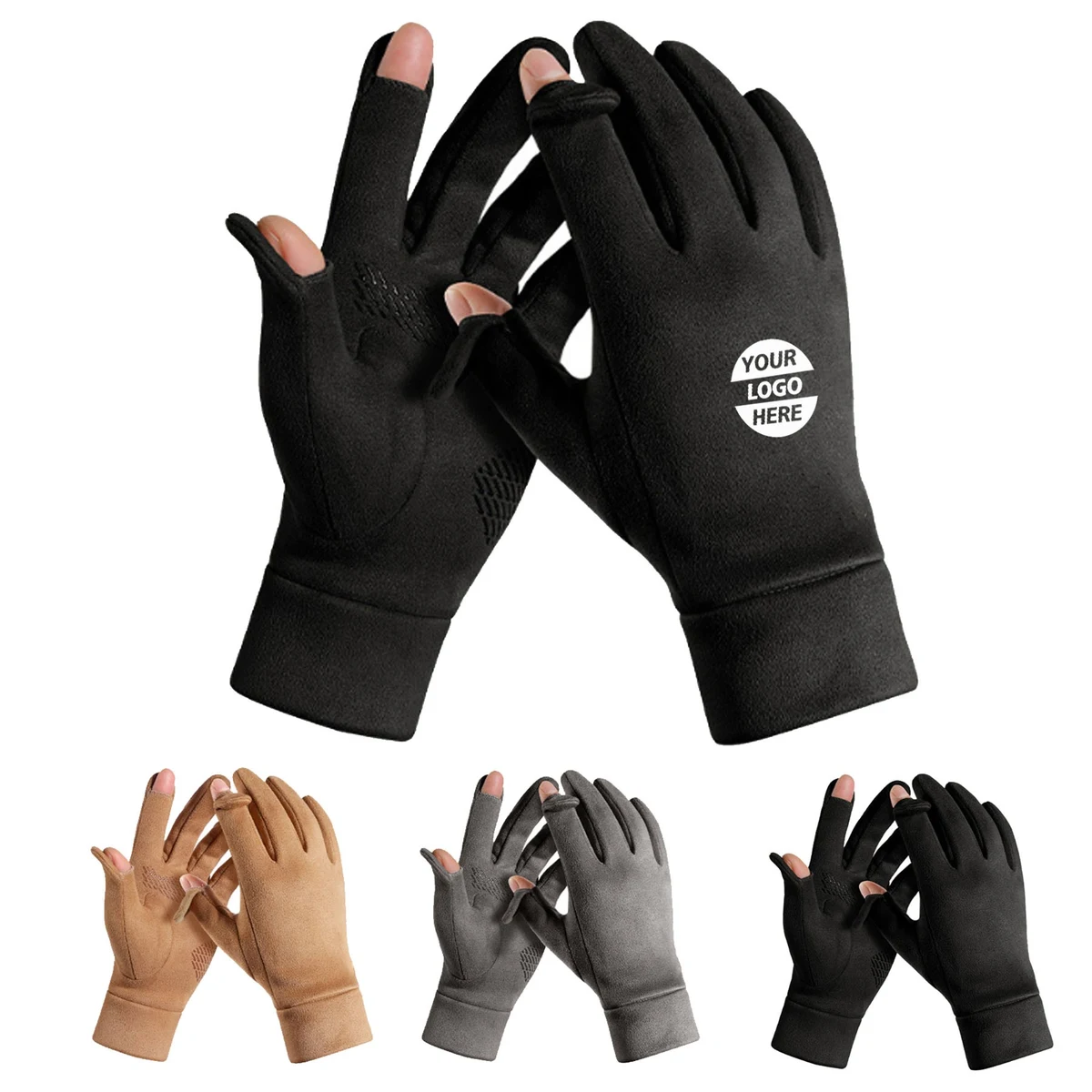 Mens Flip-open Suede Gloves 1