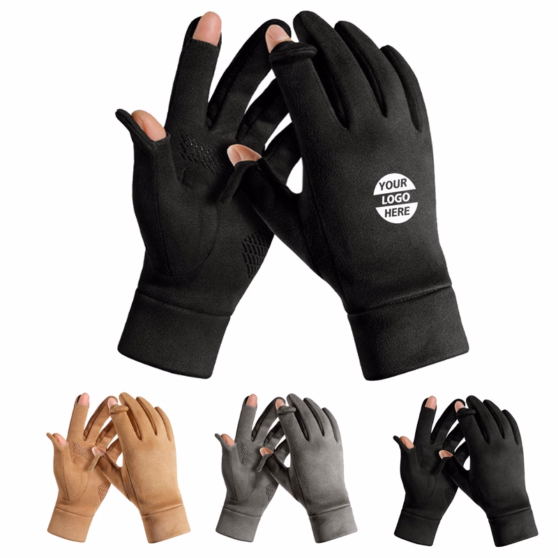 Mens Flip-open Suede Gloves