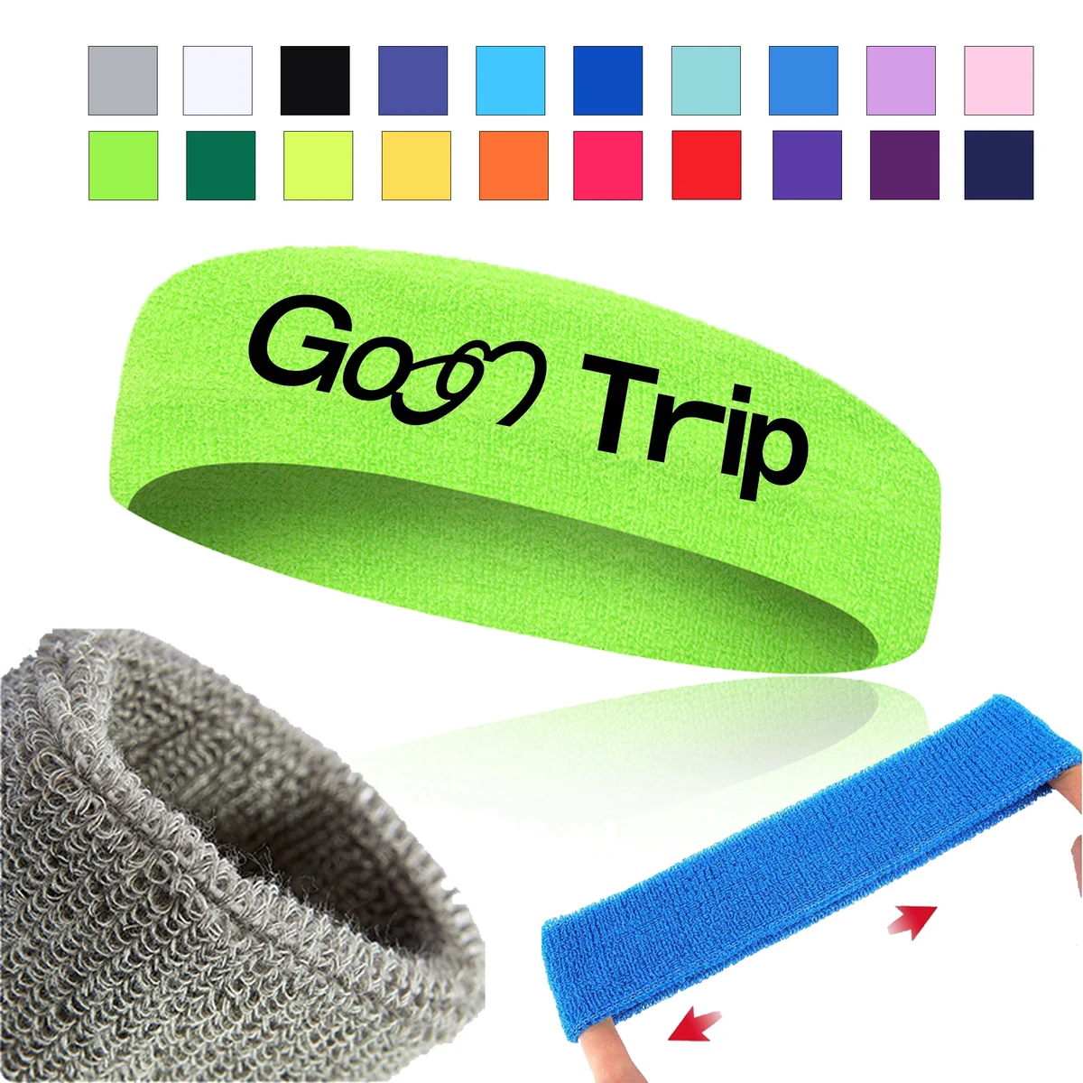 Embroidered Sweat Absorbing Headband 1