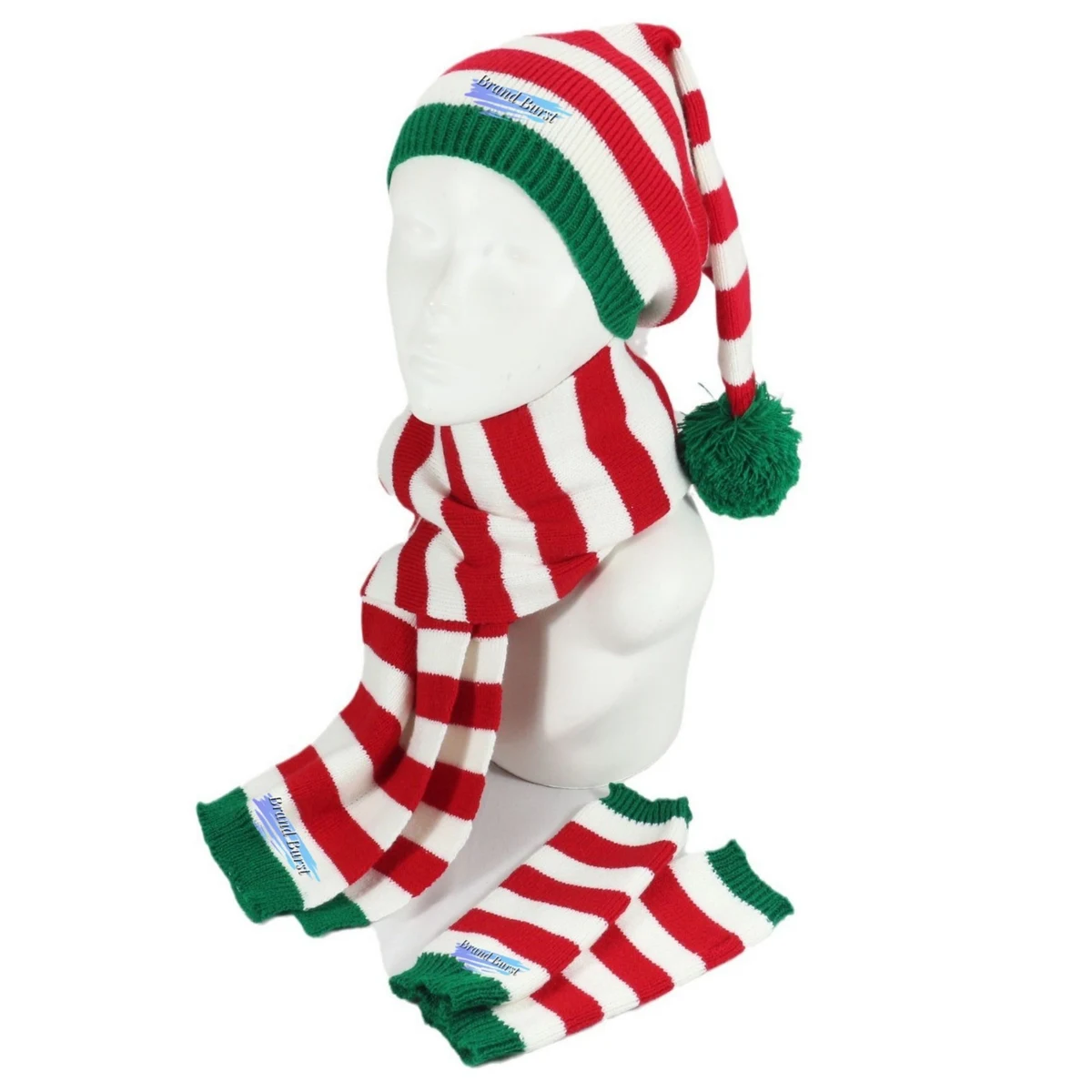 Christmas Knitted Hat Scarf And Glove Set 1