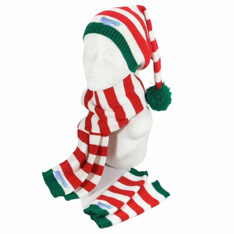 Christmas Knitted Hat Scarf And Glove Set