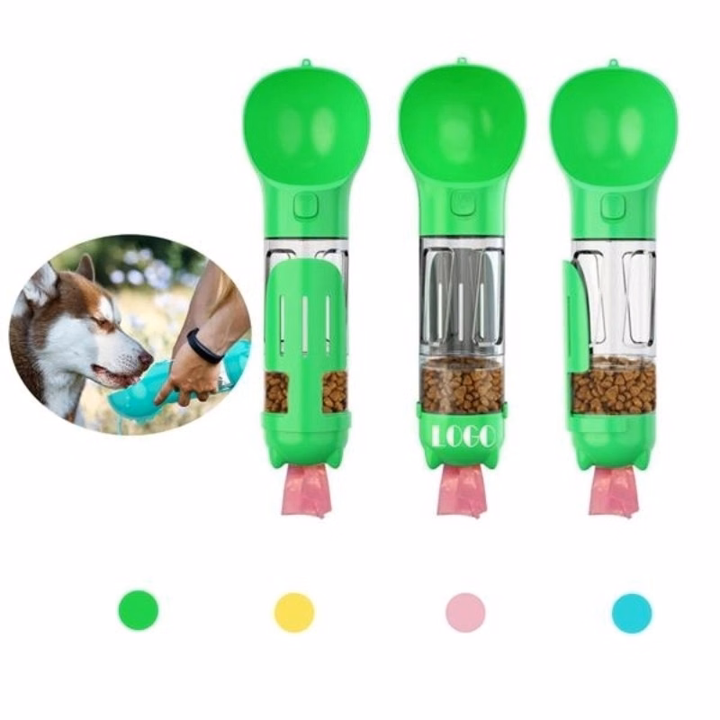 Dog Pet Travel Water Bottle Dispenser With Food Container