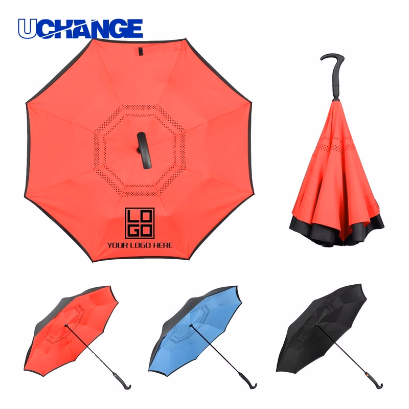 Inverted Automatic Umbrella With Hook Handle