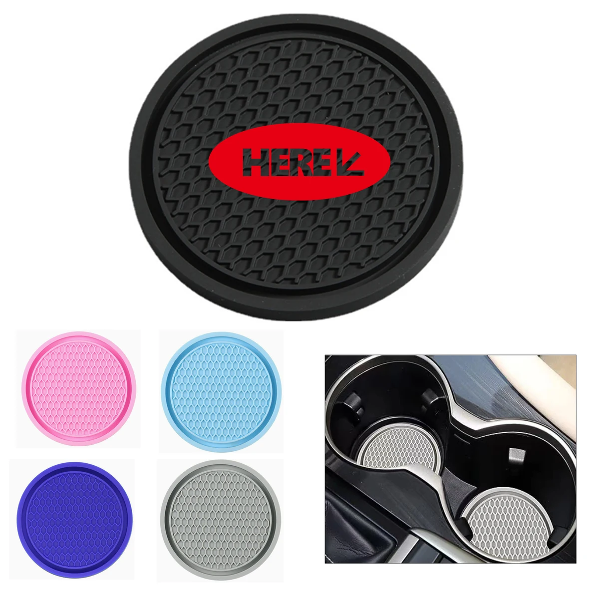 Solid Color PVC Soft Rubber Car Coaster 1