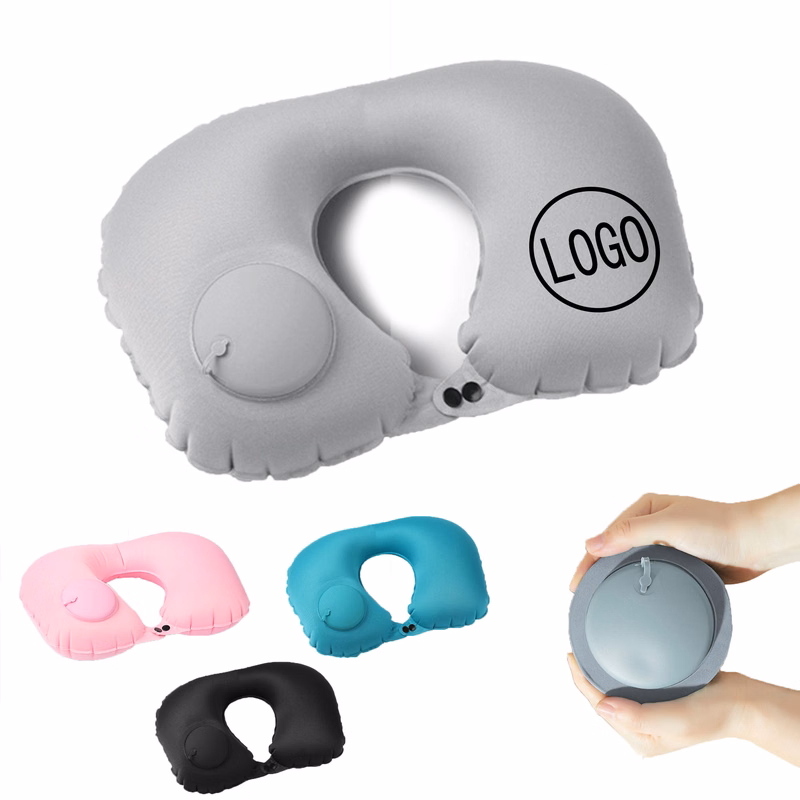 Custom Logo U Shaped Inflatable Neck Pillow