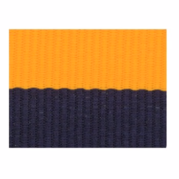 Navy Blue/Gold "V" Neck Ribbon with Clip, 1 1/2" wide