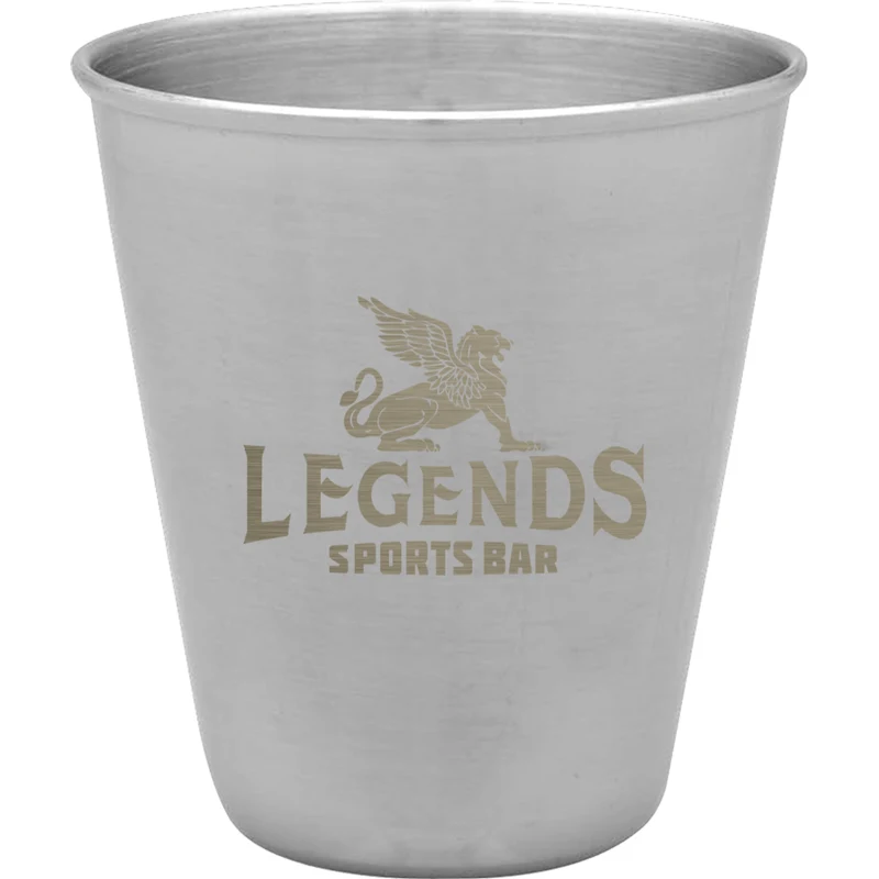 2 oz. Stainless Steel Shot Glass - Laser Etched 1