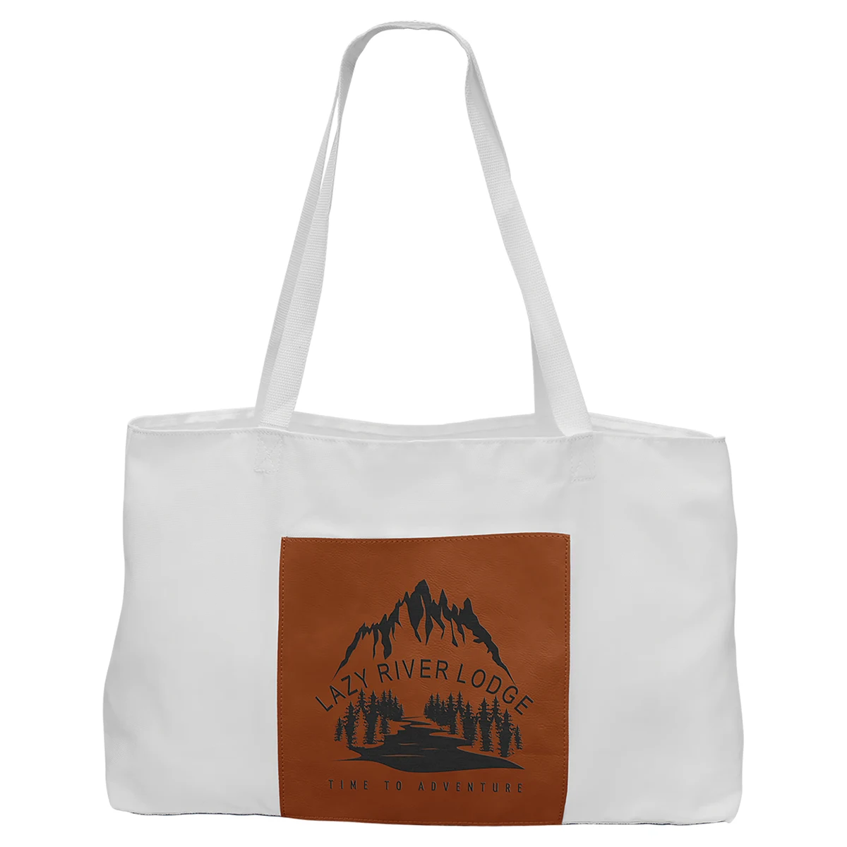 19" x 12" White Bag with 5" Rawhide Leatherette Gusset 1