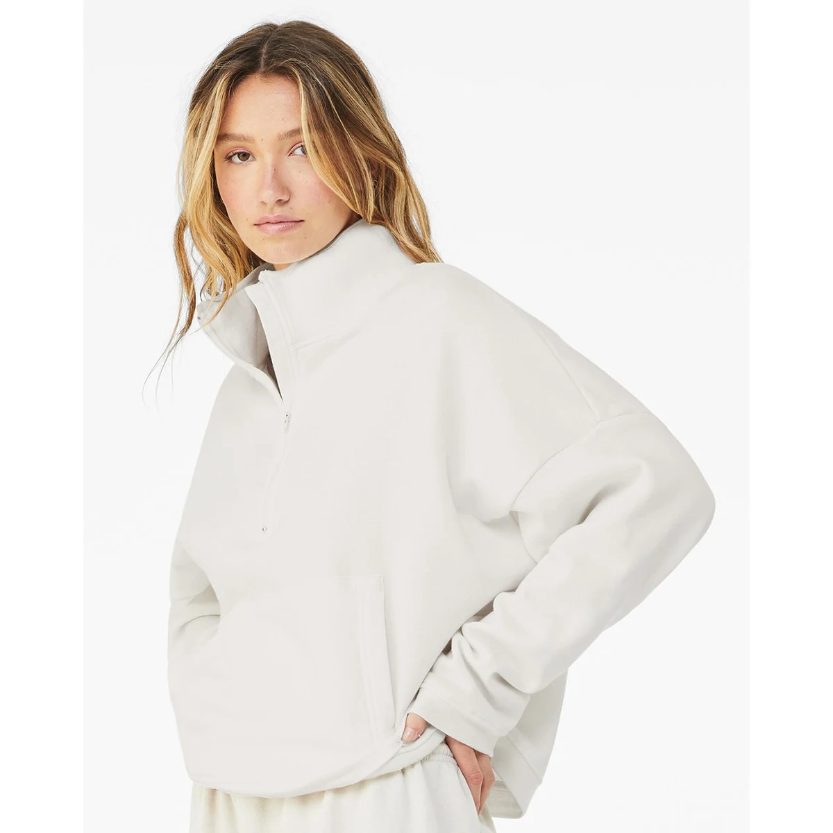 Women's Sponge Fleece Half Zip Pullover - 3953 1