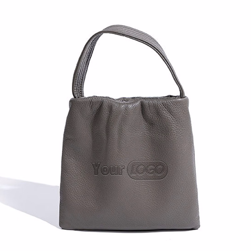 Genuine Leather Simple premium pleated tote bag