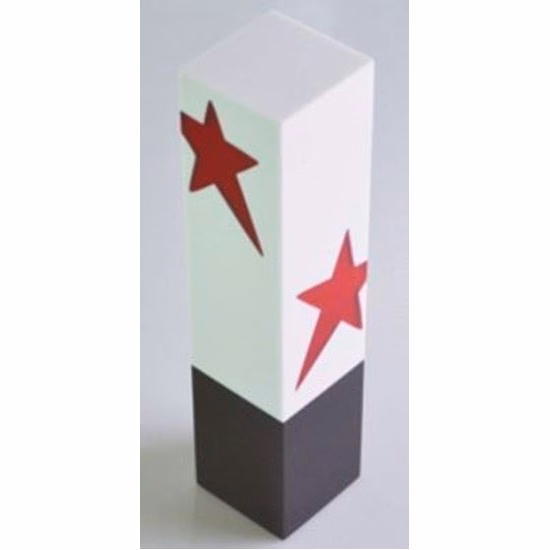 White Poly Resin With Star Designs, 9.75"