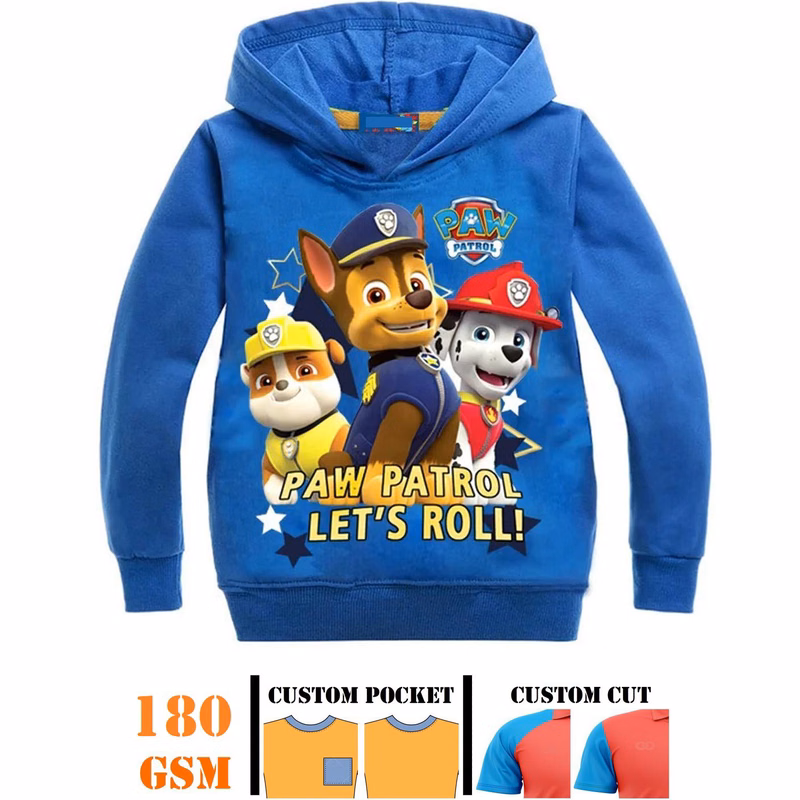 Youth 180GSM Poly-Cotton long sleeve hooded T-shirt, breathable