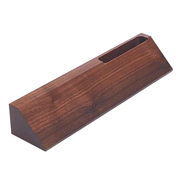 2" x 10" Genuine Walnut Desk Wedge with Card Holder 1
