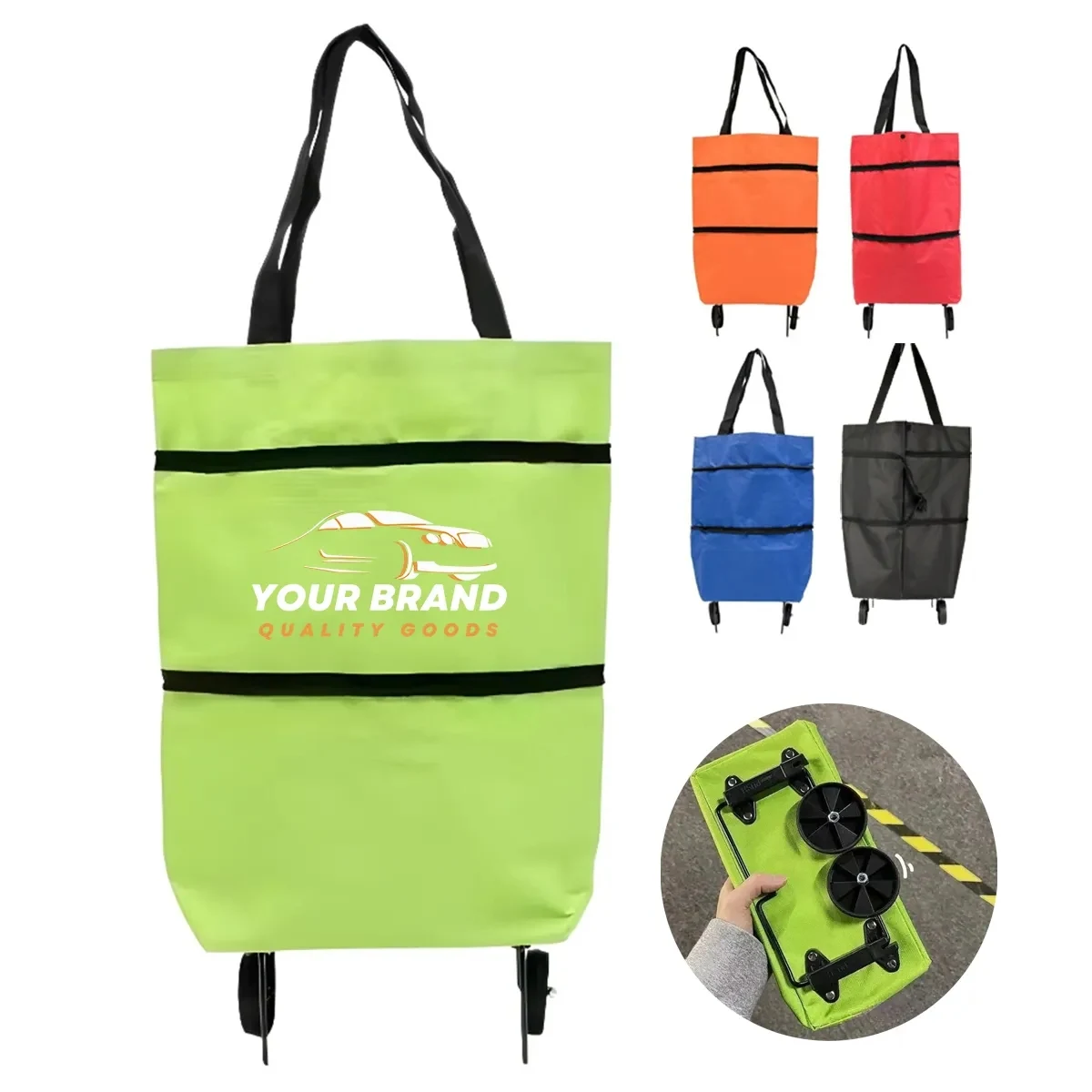 16L Lightweight foldable shopping bag trolley with wheels 1