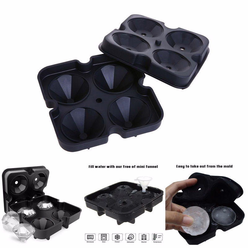 4-hole Diamond Silicone Ice Tray