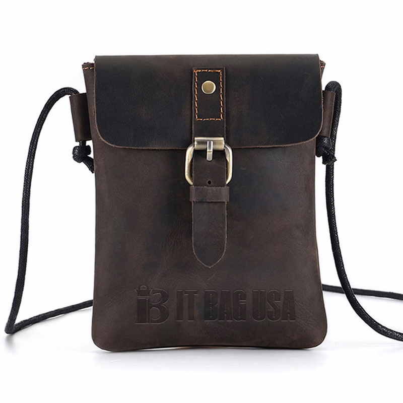 Genuine Leather Small Crossbody Bag for Men
